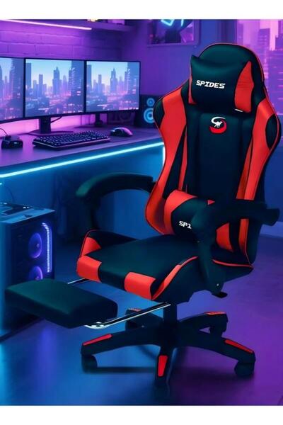 fun zone كرسي ألعاب مريح مع مسند للقدمين كرسي ألعاب كمبيوتر قابل لتعديل الارت...