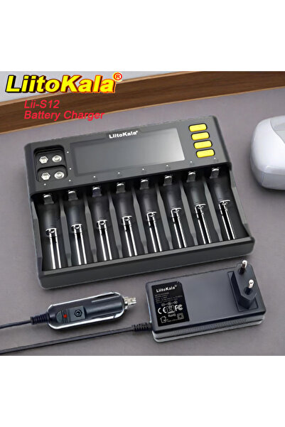 liitokala US 1pcs(S8)-car Lii-S8 18650 Battery charger 8-Slot Auto-Polarity Detect For 26650 21700 1