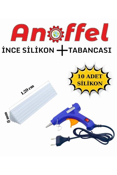Anoffel 20 Watt Silikon Tabancası ve 10 Adet İnce Sıcak Mum Silikon