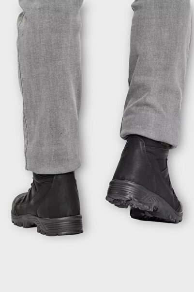 Liger Fermuarlı Bağcıklı Erkek Uzun Bot SİYAH