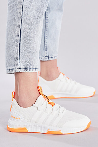 Tonny Black Unisex White Orange Sports Shoes Tbqnt