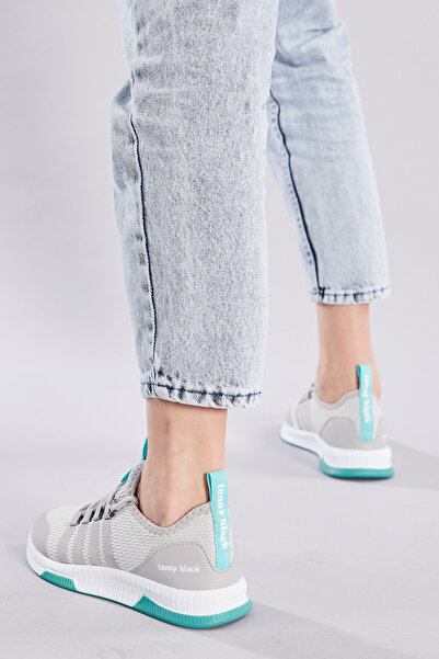 Tonny Black Unisex Γκρι Πράσινα Αθλητικά Παπούτσια Tbqnt