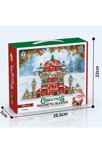 Twisoo مجموعة مكعبات بناء مغناطيسية تعليمية ثلاثية الأبعاد من الألماس - بناء بلاط مغناطيسي لمشهد عيد الميلاد