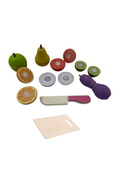 HOBBY HOUSE Educational Wooden Cuttable Fruit and Vegetable Set 16 Pieces with Case