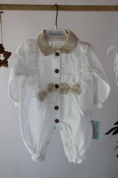 genybaby Baby Girl Romper and Hat Set with Lace Bow