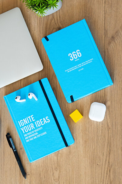 Be Online 366. مجموعة جون - أزرق - غلاف صلب، مفكرة A5 مقاس 14x21 سم، دفتر ملا...