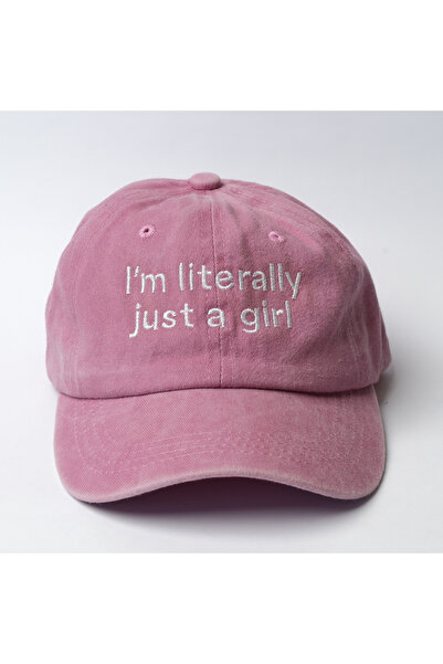 Nome Studio Nakışlı Pembe Şapka Yıkamalı Kumaşlı ve Literally Nakışlı Şapka Pamuklu Siperlikli Ayarlı Şapka