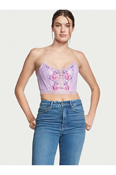 Victoria's Secret Çiçek İşlemeli Straplez Büstiyer