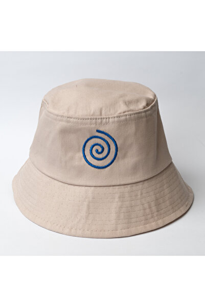 Nome Studio Nakışlı Bej Şapka Pamuklu Kumaşlı ve Spiral Nakışlı Şapka Balıkçı...