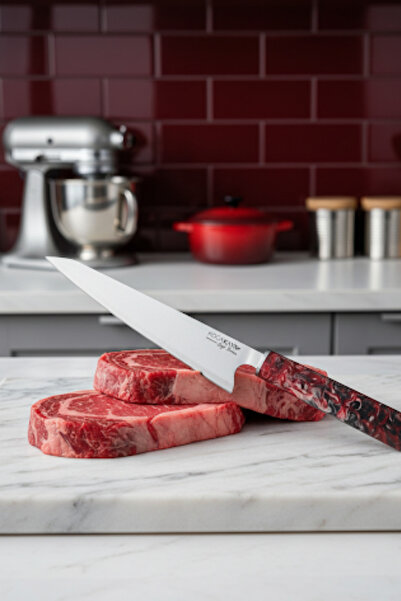 KOCAKAYA1945 Honesuki Şef Bıçağı Lİfe Serisi Kırmızı