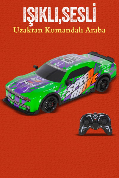 hak-iş oyuncak 2.4 Ghz Uzaktan Kumandalı Işıklı Sesli Yarış Arabası – Speed D...