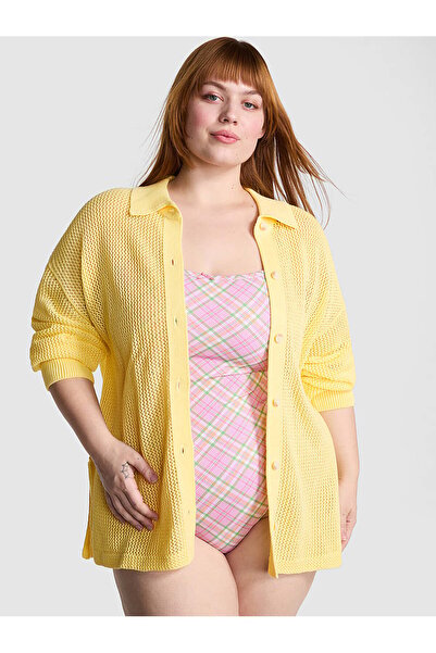 PINK Tığ İşi Düğmeli Hırka