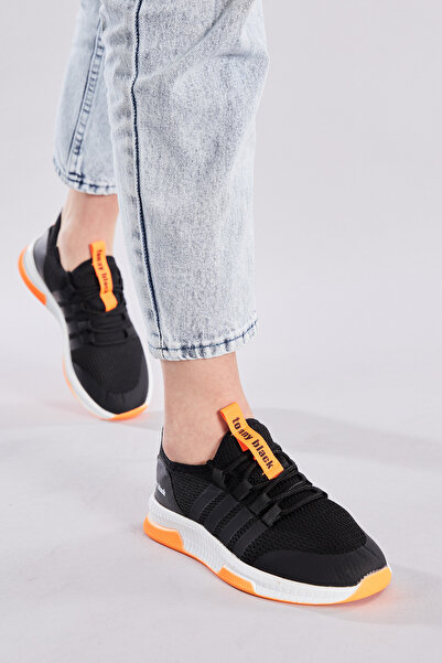 Tonny Black Unisex Black Orange Sports Shoes Tbqnt