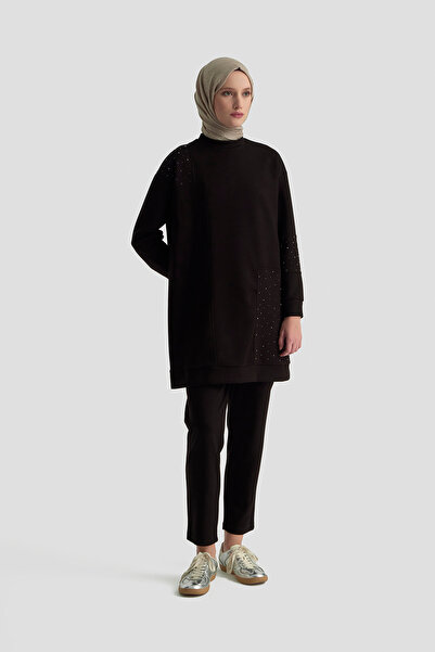 Armine Turtleneck Tunic Suit with Stone Detail Pants Autumn-Winter