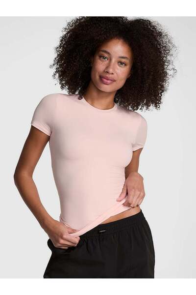 PINK Base Esnek Kısa Kollu Tişört