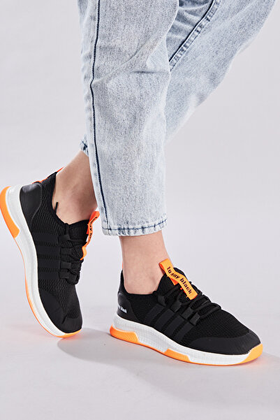 Tonny Black Unisex Black Orange Sports Shoes Tbqnt