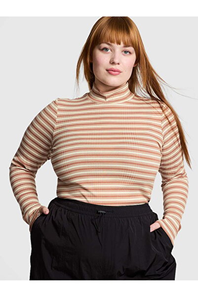 PINK Ribanalı Balıkçı Yaka Uzun Kollu Tişört