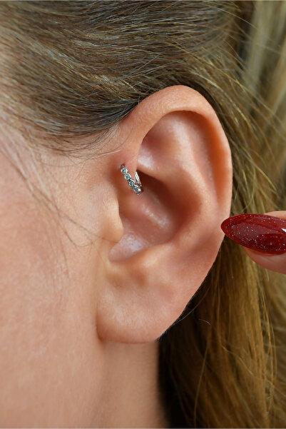 Sacce Scarves&Accessories Zirkon İncecik 5 mm Mini Halka Piercing Forward Helix Tragus Piercing Daith Helix