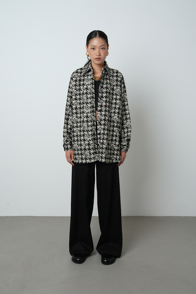 Orfeo Negro KADIN KAZAYAĞI VE GÜL DESENLİ OVERSİZE KESİM GÖMLEK