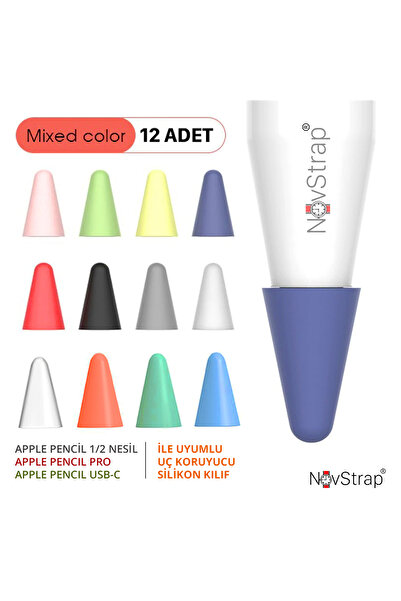 NovStrap Apple Pencil USB-C Pro 1-2 Generation Silicone Type Cover - Protective X12 Pack