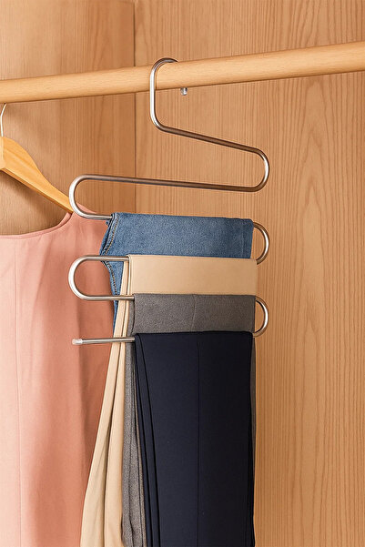 Wirewel 5 Katlı Bölmeli Şal, Eşarp, Pantolon Askısı, Metal Elbise Fular Gardr...