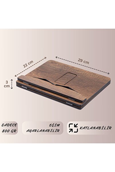 Vigo Wood Ahşap Kitap Okuma ve Tablet Standı Ceviz