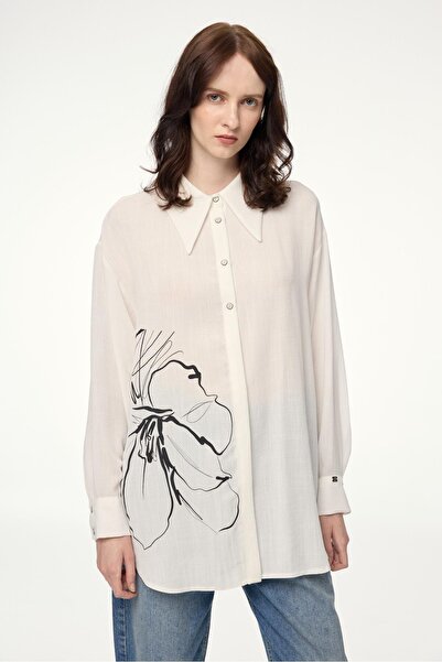 Zühre Довгорукавна сорочка з візерунком, екрю, G-0110