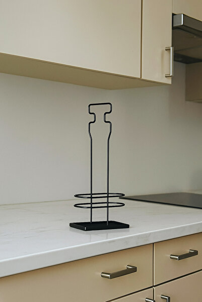 Wirewel Black Stand Oil Pot Base, Double Stainless Steel Oil Vinegar Metal Stand