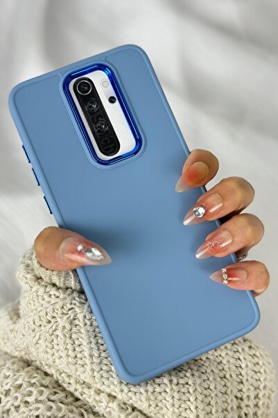Vip Case Xiaomi Redmi Note 8 Pro Uyumlu Kılıf Parlak Metal Çerçeveli Pastel Renkli Silikon Ruby Kapak