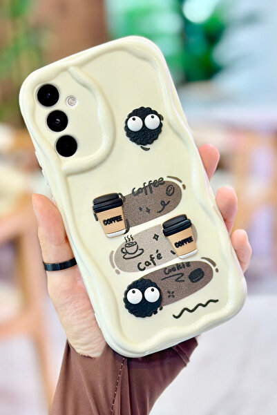 Vip Case Samsung Galaxy A54 Coffee Cookie Pattern 3D Cute Shiny Design Cookie Case