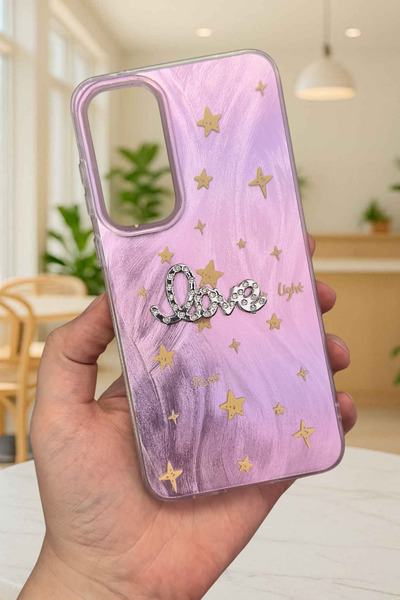 Vip Case Samsung Galaxy A25 Uyumlu Hologramlı Renk Değiştiren Yıldız Desenli ...