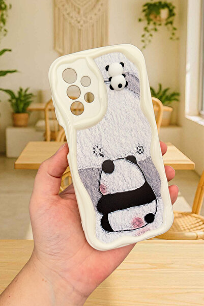 Vip Case Samsung Galaxy A23 Sevimli Ayıcık Panda Desenli 3 Boyutlu Şirin Parlak Tasarım Panda Kılıf