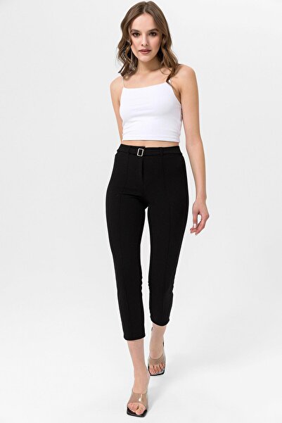 ŞİMAL Kadın Çimalı Toka Detaylı Dar Paça Kumaş Pantolon 250201 -