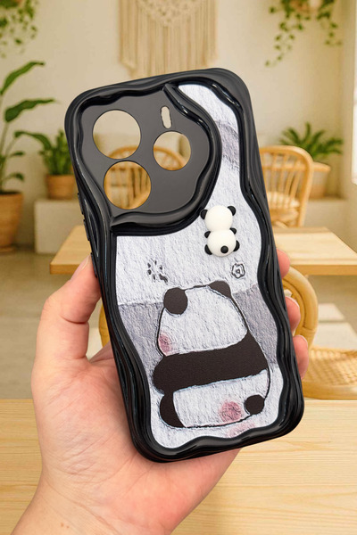 Vip Case Xiaomi Redmi Note 14 Sevimli Ayıcık Panda Desenli 3 Boyutlu Şirin Pa...