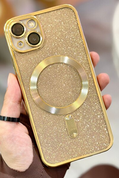 Vip Case iPhone 15 Kamera Korumalı Parlak Simli Magsafe Destekli Modern Shimmer Kılıf