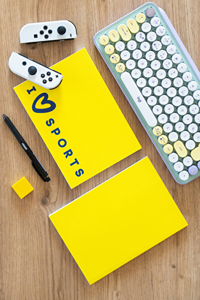 Be Online مجموعة Sport I Love Sports - دفتر ملاحظات مخطط بغطاء مرن مقاس 14,8 ...