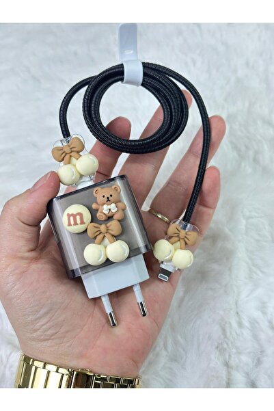 Vip Case İphone 18w/20w Uyumlu Şarj Başlık Kablo Koruyucu Örme Set İphone 11 ve Üstü Tüm Modeller İçin