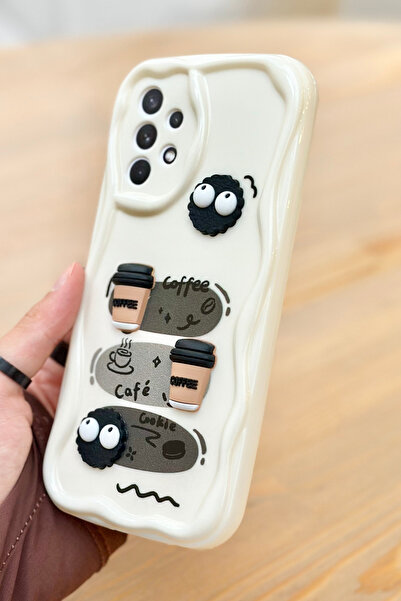 Vip Case Samsung Galaxy A52 Coffee Cookie Pattern 3D Cute Shiny Design Cookie Case