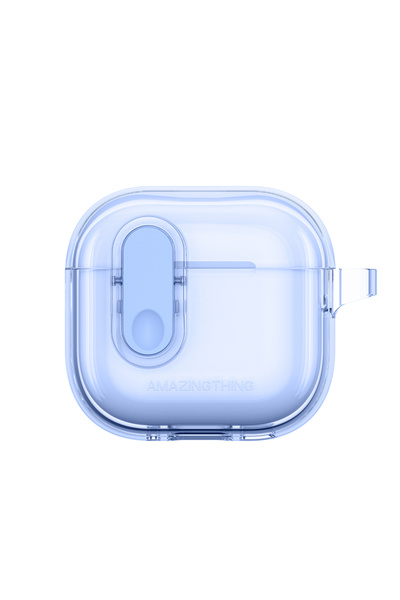Amazingthing الجراب: Airpods 4 قفل مغناطيسي أزرق مع تصميم سلسلة بسيطة