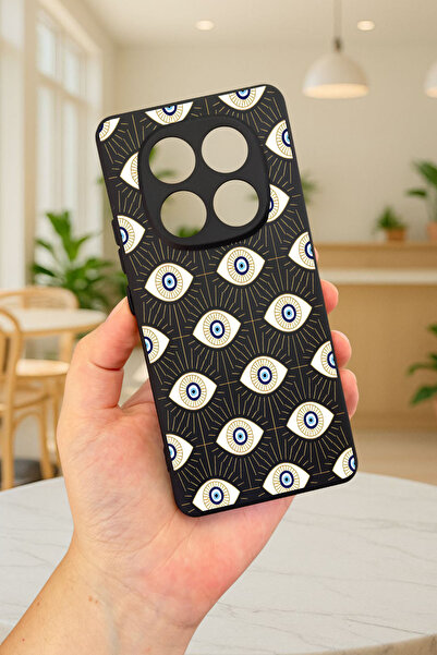 Vip Case Xiaomi Redmi Note 14 Pro 5G EVIL EYE DESENLİ Silikon Darbe Emici Klasik Korumalı Rubber Kılıf