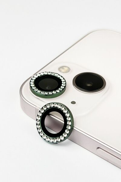 Vip Case Iphone 13 Ve 13 Mini Uyumlu Pırlanta Taşlı Premium Kamera Lens Koruyucu