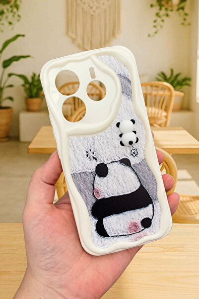 Vip Case Xiaomi Redmi Note 14 Sevimli Ayıcık Panda Desenli 3 Boyutlu Şirin Pa...