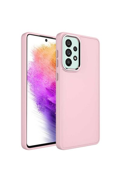 Vip Case Samsung Galaxy A52-A52S Uyumlu Kılıf Parlak Metal Çerçeveli Pastel R...