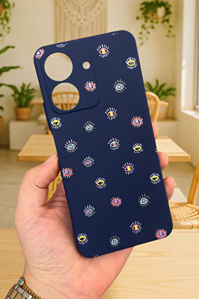 Vip Case REDMİ 13C Uyumlu Renkli evil eye desenli Lansman Kamera Korumalı Yumuşak Silikon RUBBER Kılıf