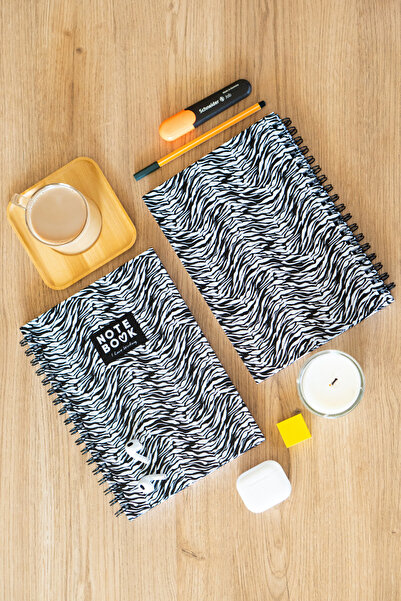 Be Online Zebra Pattern Hard Cover Striped Notebook 17X24 cm 200 Pages Notepa...