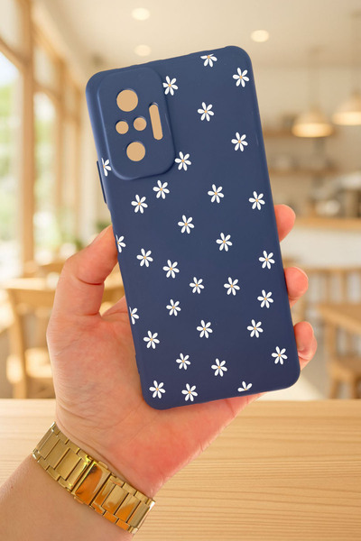 Vip Case Xiaomi Redmi Note 10 Pro Uyumlu MİNİ PAPATYA DESENLİ Darbeye Dayanıklı Klasik Silikon Rubber Kılıf