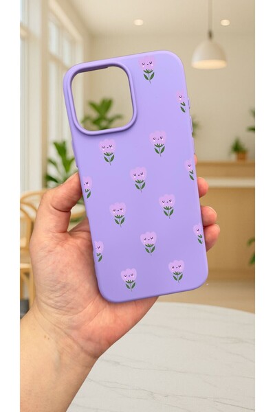 Vip Case iPhone 15 Pro Max Uyumlu MİNİ LALE DESENLİ Silikon Darbe Emici Klasi...