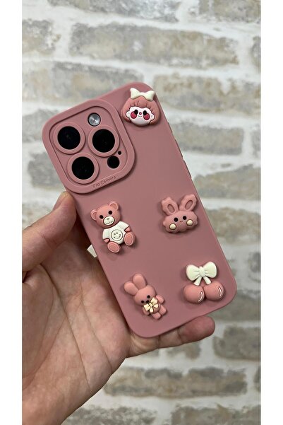 Vip Case İphone 15 Pro Max Ayıcık Desenli Sevimli Silikon Lansman TOY BEAR Kılıf