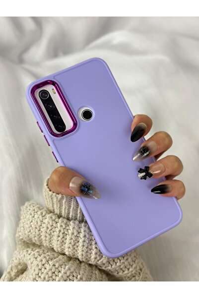 Vip Case Xiaomi Redmi Note 8 Uyumlu Kılıf Parlak Metal Çerçeveli Pastel Renkl...