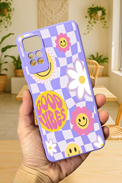 Vip Case Redmi Note 11 Pro ve Note 12 Pro 4G GOOD VİBES Silikon Darbe Emici Klasik Korumalı Rubber Kılıf